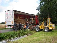 Radlader bei Entladen